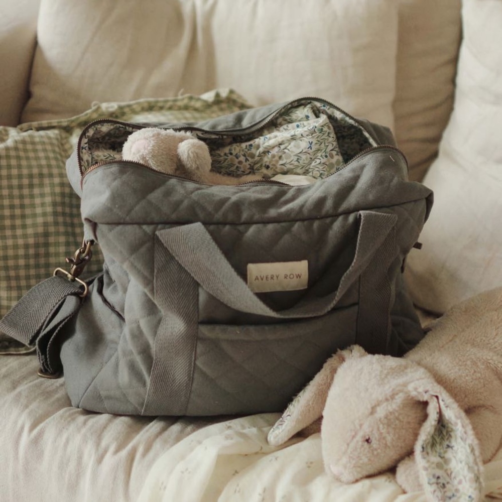 Avery Row Organic Cotton Quilted Baby Bag - Flint NWOT